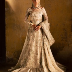 Vista White Peony Long Shirt and Lehenga