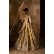 Yellow Bouquet Peony Lehenga with Acadia White Choli