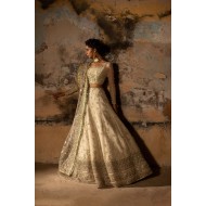 Glistening White Peony Lehenga Choli