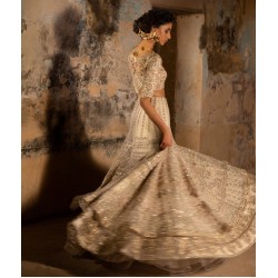 Glistening White Peony Lehenga Choli
