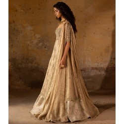 Half Spanish Peony Pishwas and Lehenga
