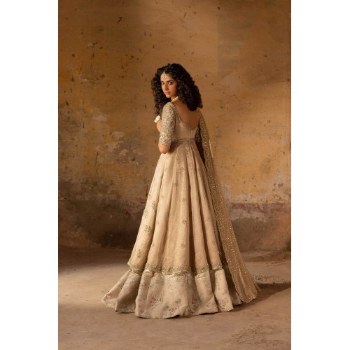 Half Spanish Peony Pishwas and Lehenga