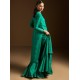 Bluegrass Green Peony Long Shirt with Gharara