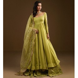 Light Hansa Yellow Peony Pishwas and Lehenga