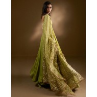 Light Hansa Yellow Peony Pishwas and Lehenga