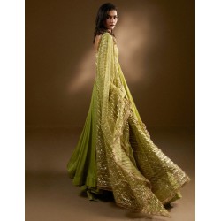 Light Hansa Yellow Peony Pishwas and Lehenga