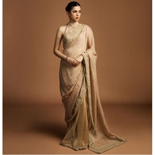 Warm Neutral Peony Maisuri Saree