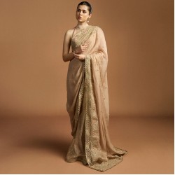 Warm Neutral Peony Maisuri Saree