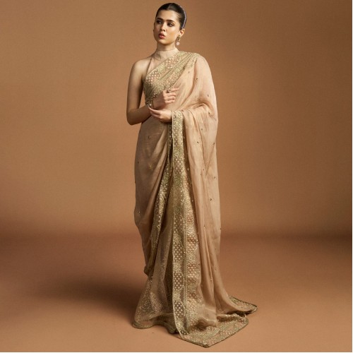 Warm Neutral Peony Maisuri Saree