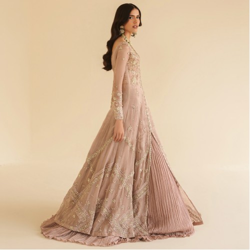 Xanthi Peony Gown with Crushed Lehenga Xanthi Peony Gown with Crushed Lehenga