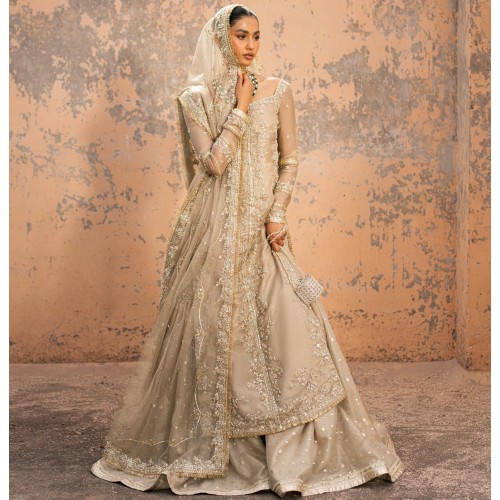 Sesame Peony Long Shirt with Gharara