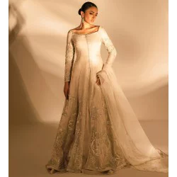 Whisper Peony Pishwas with Lehenga