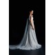 Light French Blue Peony Lehenga Saree