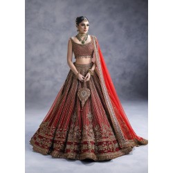 Deep Crimson Glory Zenobia Lehenga Choli
