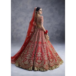 Cardinal Red Zenobia Lehenga Choli