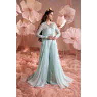 Light Cyan Zenobia Jacket and Trousers