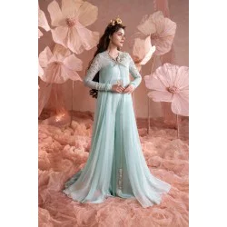 Light Cyan Zenobia Jacket and Trousers