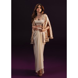 Peach Ivory Zenobia Jacket and Pearl Skirt