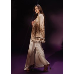 Peach Ivory Zenobia Jacket and Pearl Skirt