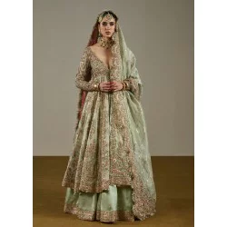 Coriander Marsh Pishwas and Lehenga
