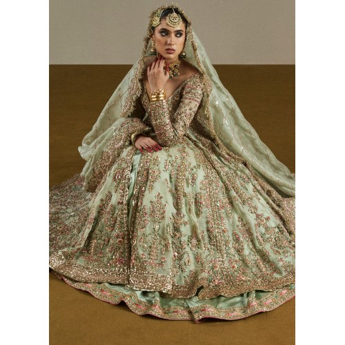 Coriander Marsh Pishwas and Lehenga