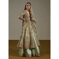 Coriander Marsh Pishwas and Lehenga