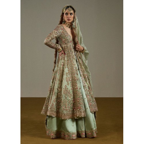 Coriander Marsh Pishwas and Lehenga