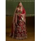 Merlot Red Marsh Pishwas and Lehenga