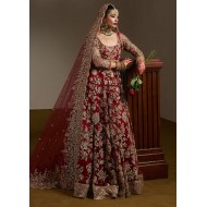 Merlot Red Marsh Pishwas and Lehenga Merlot Red Marsh Pishwas and Lehenga
