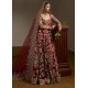 Merlot Red Marsh Pishwas and Lehenga