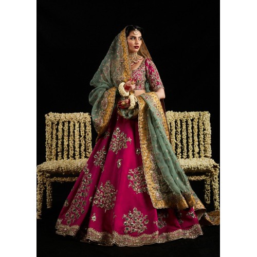 Burgundy Gold Marsh Lehenga Choli