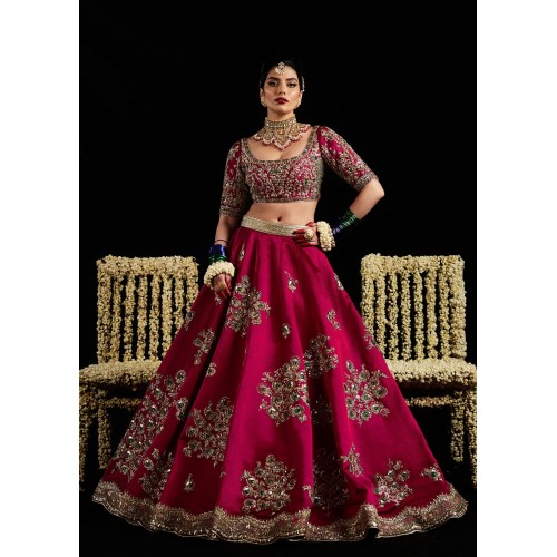 Burgundy Gold Marsh Lehenga Choli