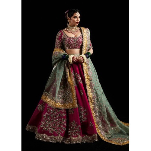 Burgundy Gold Marsh Lehenga Choli