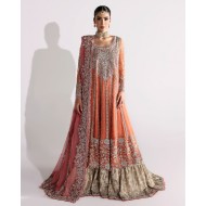 Dark Sienna Ombre Amaryllis Kalidaar with Tabby Lehenga