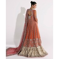 Dark Sienna Ombre Amaryllis Kalidaar with Tabby Lehenga Dark Sienna Ombre Amaryllis Kalidaar with Tabby Lehenga