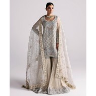 Acoustic White Amaryllis Shirt with Gharara