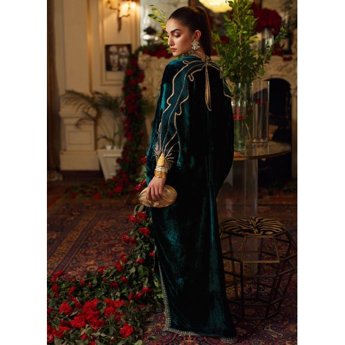 Natural Indigo Flora Velvet Kaftan