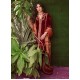 Pink Raspberry Flora Velvet Long Shirt with Shalwar