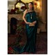 Natural Indigo Flora Velvet Saree with Halter Neck Blouse