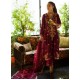 Quinacridone Red Violet Flora Velvet Long Shirt with Izaar