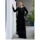 Rich Black Flora Velvet Long Shirt with Flared Pants