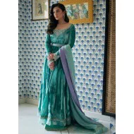 Zaffer Flora Velvet Kalidaar with Flared Pants