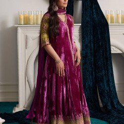 Flirt Flora Velvet Angrakha with Izaar