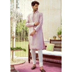 ZGMK1169 Lavender Mist Raw Silk Kurta