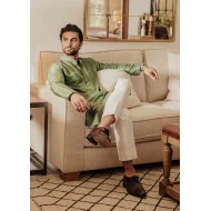 ZGMK1177 Olivine Raw Silk Kurta