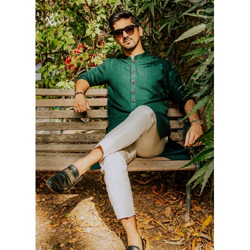 ZGMK1178 Castleton Green Raw Silk Kurta