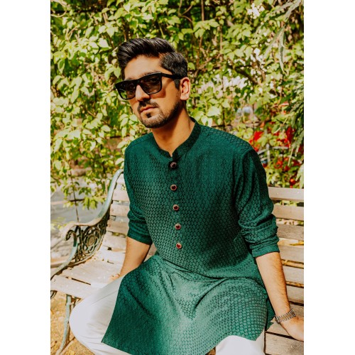 ZGMK1178 Castleton Green Raw Silk Kurta