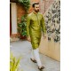 ZGMK1179 Acid Green Raw Silk Kurta