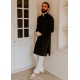 ZGMK1180 Black Cotton Kurta