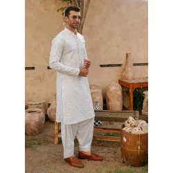ZGMK1181 White Cotton Kurta
